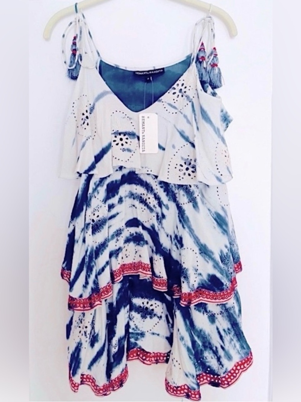 NWT Hemant & Nandita Blue Tiered Sundress